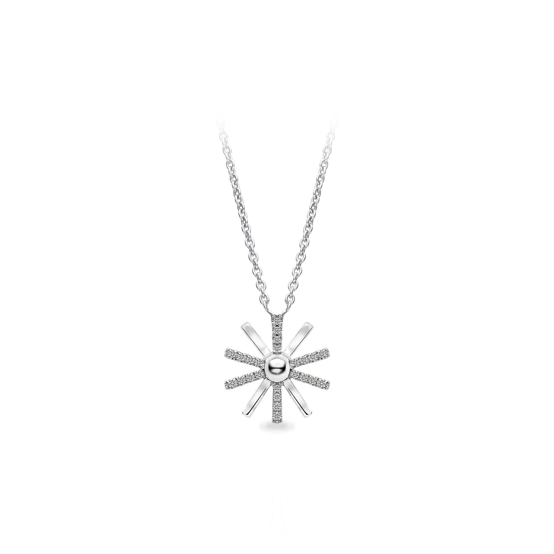 Sparkle Star Diamond Necklace in 9k White Gold – Lazo Diamond