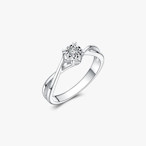 The Miracle Twist Solitaire Diamond Ring in 9k White Gold