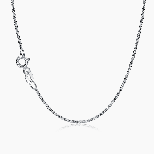 9k White Gold Closed Link Chain Necklace