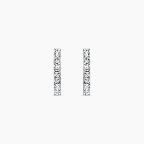 Pavé Diamond Hoop Earrings in 9k White Gold