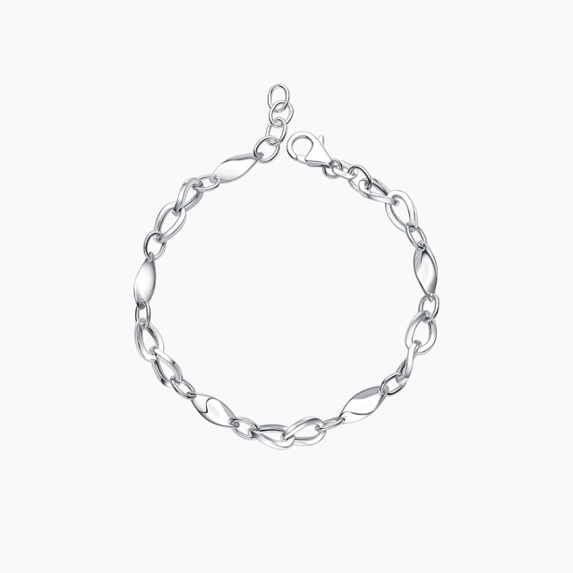 Twisted Link Bracelet in 9k White gold – Lazo Diamond