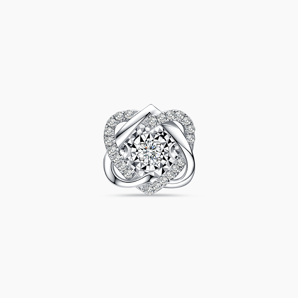 Love Entwined Dancing Diamond Pendant in 9k White Gold – Lazo Diamond