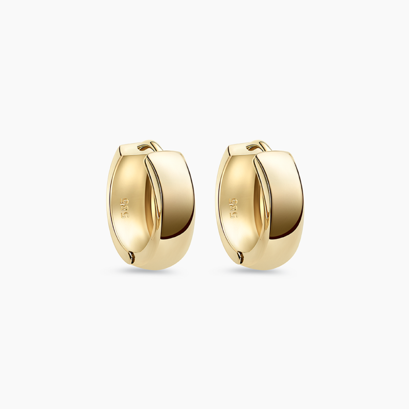 Two Way Wear LineTextured Bold Hoop Earrings in 14k Yellow Gold – Lazo ...