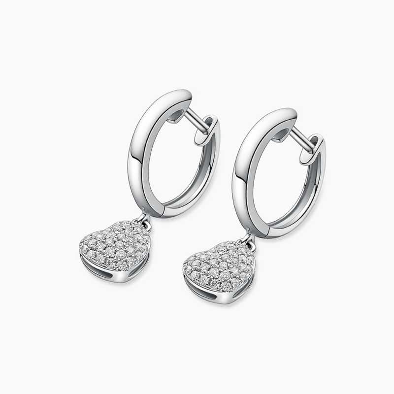 Dancing Love Luxe Pavé Diamond Hoop Earrings in 9k White Gold – Lazo ...