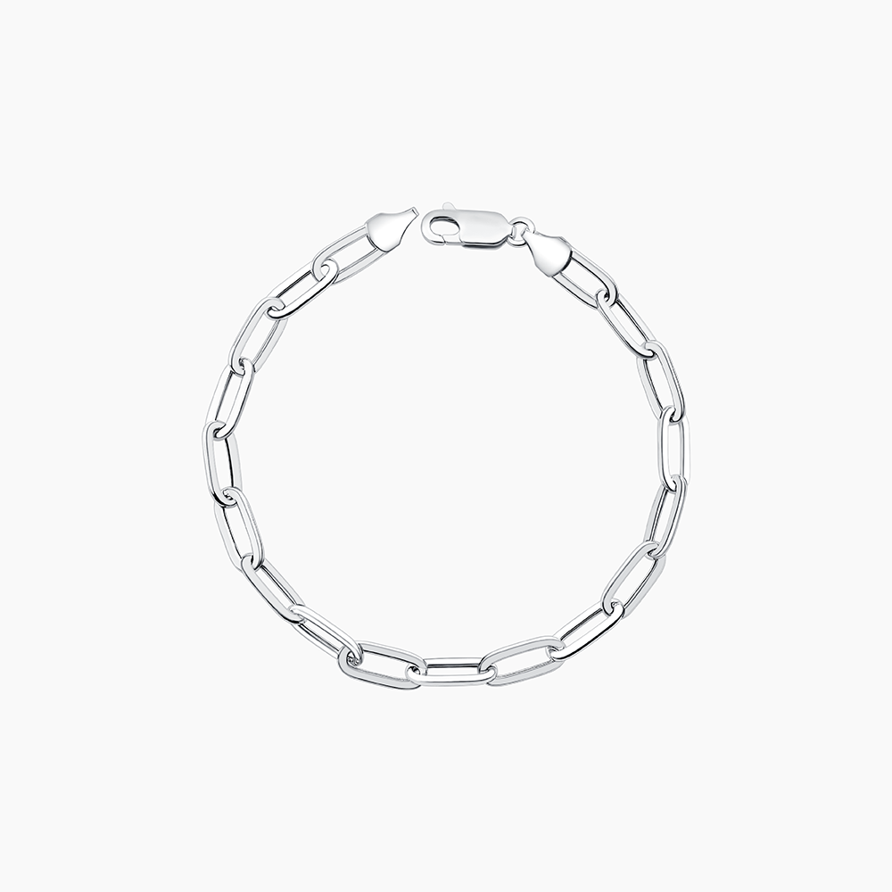 Staple Chain Bracelet in 9k White Gold – Lazo Diamond