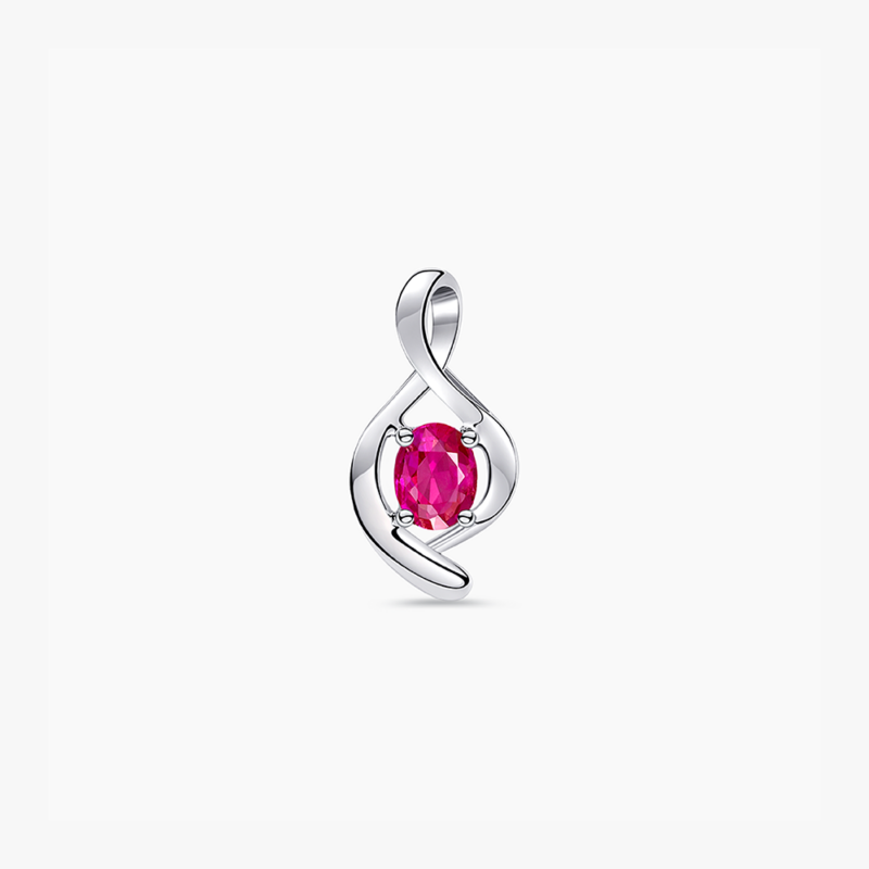 Infinity Swirl Ruby Pendant in 9k White Gold – Lazo Diamond