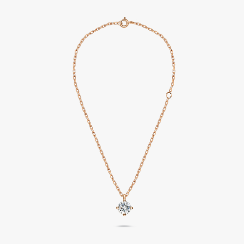 Solitaire Diamond Necklace in 18k Rose Gold