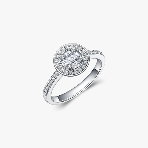 Chavez Baguette Diamond Ring in 9k White Gold